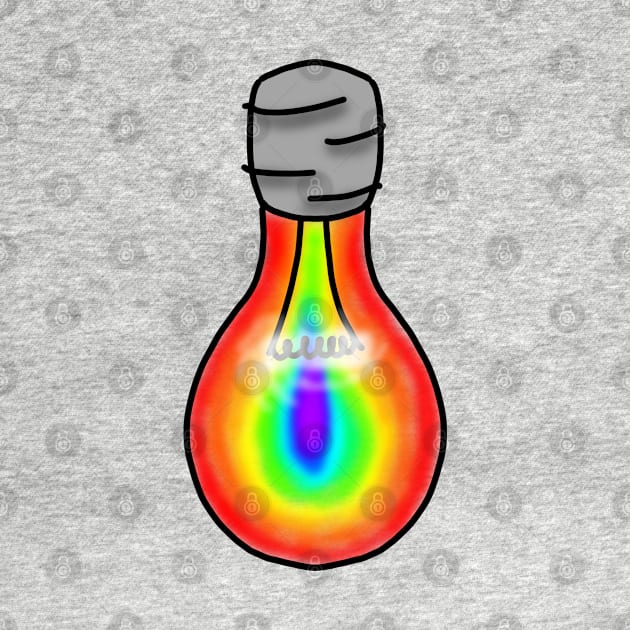 Brightly coloured rainbow light bulb by emilyanime1351